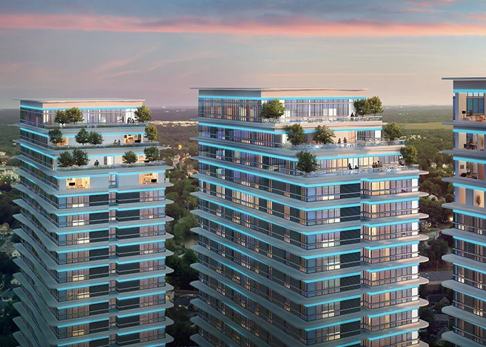 An artist's rendering of a group of high-rise condominium buildings davao